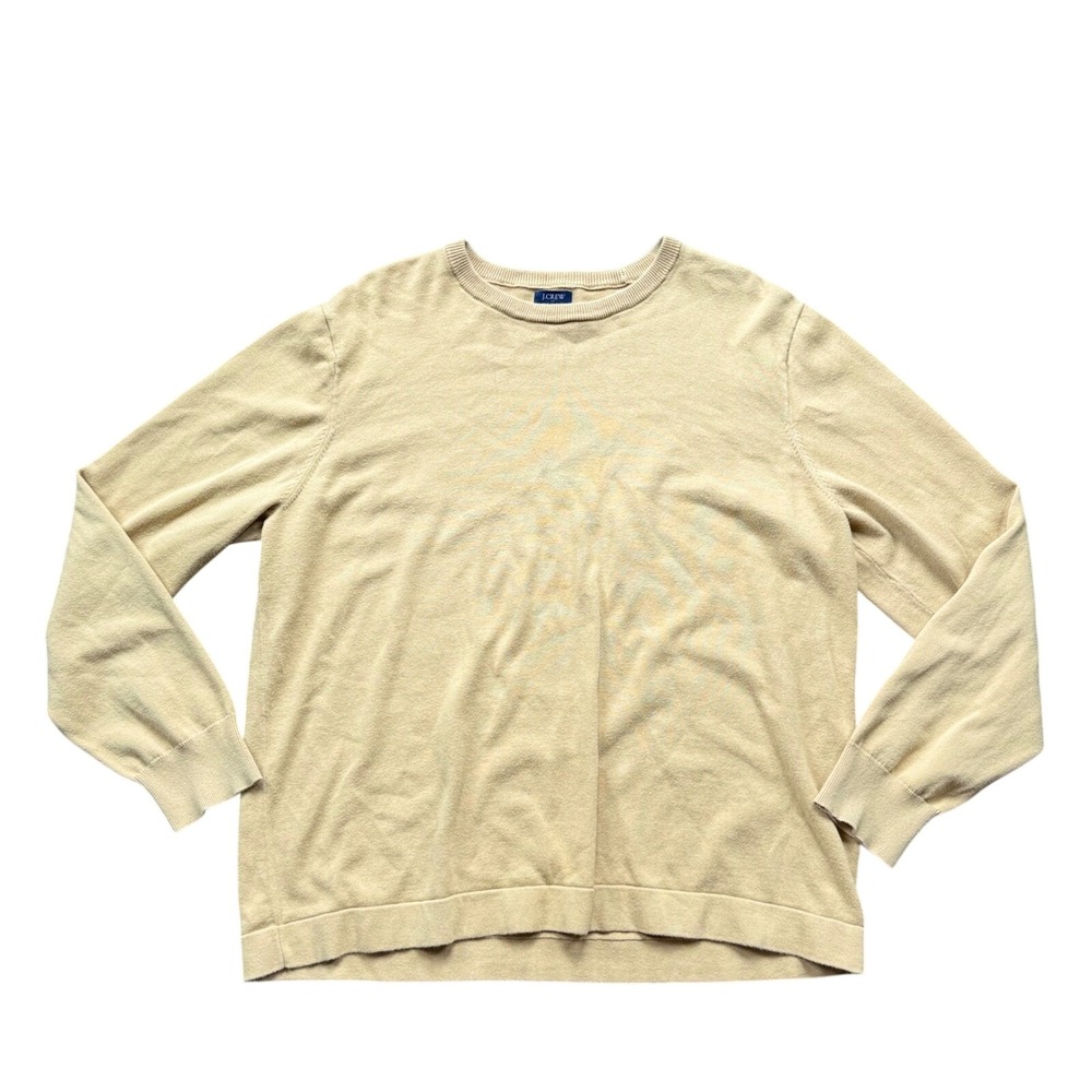 J.Crew Sweater Mens XL Yellow Excellent Cotton Crewneck Re-Imagined AZ229‎ FA22